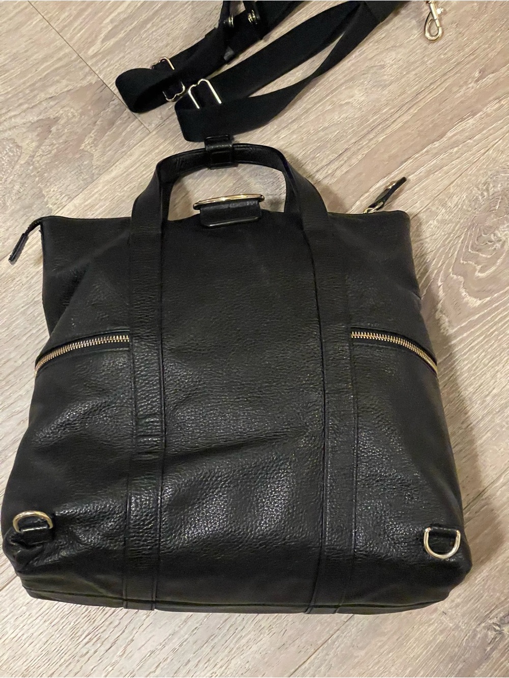 henri bendel Black Leather Convertible Top-Handle Backpack never used - Picture 16 of 16